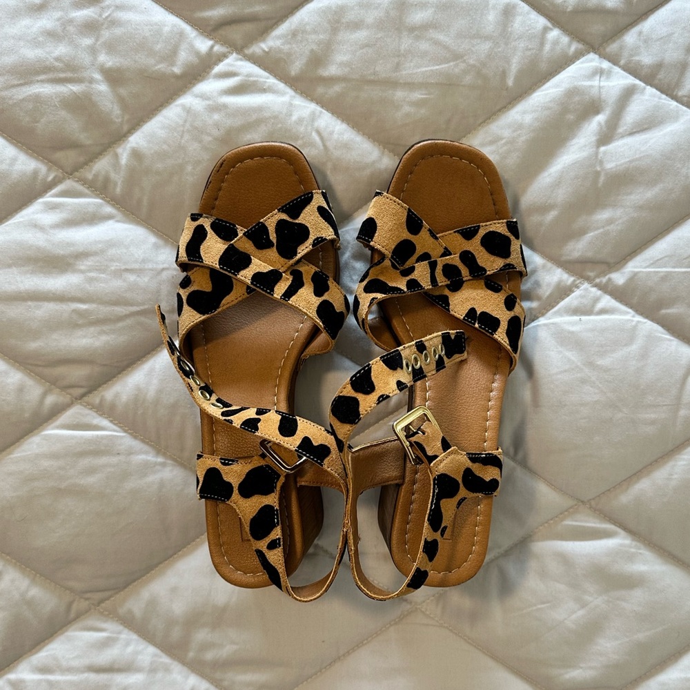 Top shop cheetah print block heel